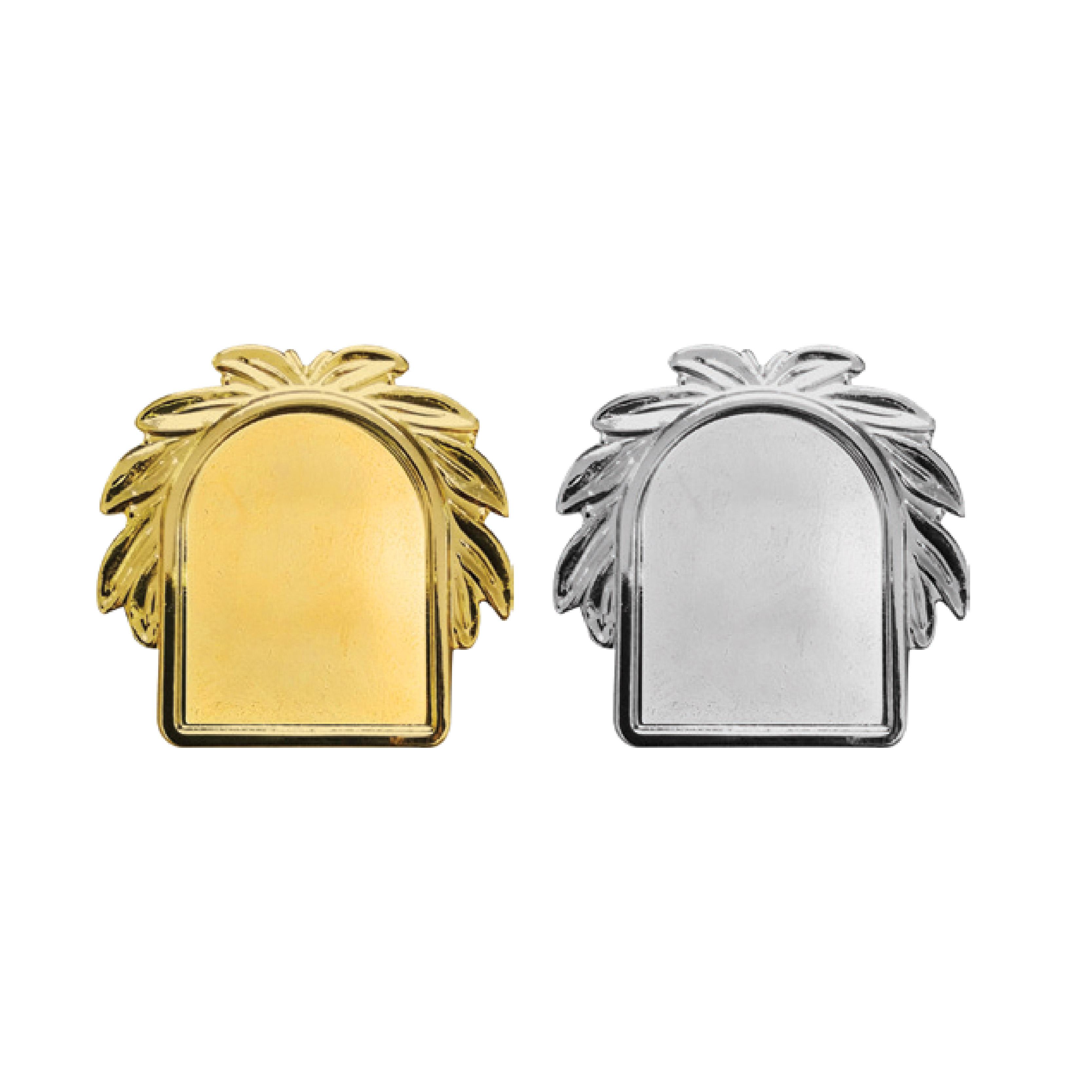 Arch shaped Metal Badges With Butterfly Clutch